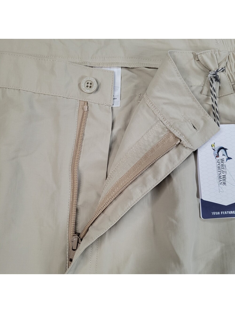 NEW World Wide Sportsman Shorts Men's 46 Cargo Beige Velco Fishing Outdoor NWT - Picture 6 of 9